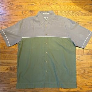 Retro Green and Gray Short Sleeve Shirt